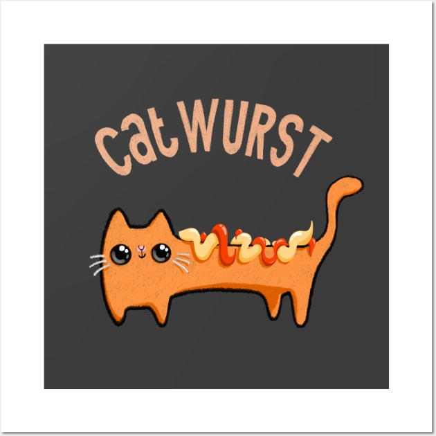 Catwurst, the Wiener cat Wall Art by Stumpy Bird